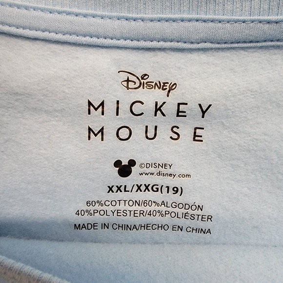 Original Disney Mickey Mouse Sweatshirt Womens Size 2XL Sky Blue - Picture 2 of 8